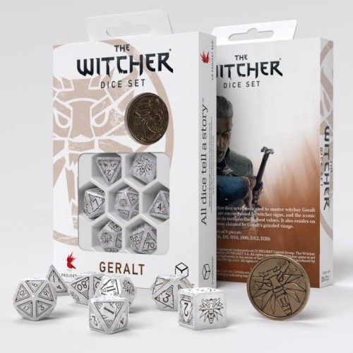 Кубики (дайси) Набір кубиків The Witcher Dice Set. Geralt - The White Wolf Dice Set (7)