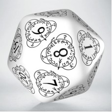 Кубик D20 Level Counter White & black Die (1)