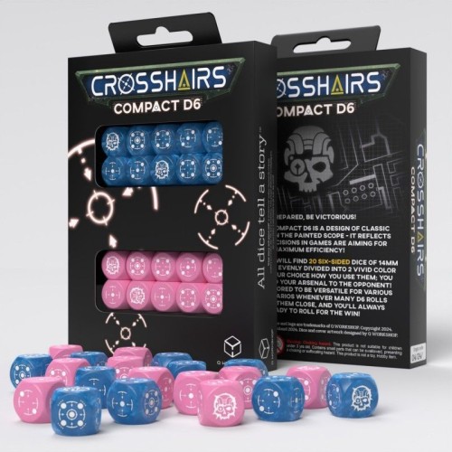 Кубики (дайсы) Набор кубиков Crosshairs Compact D6: Blue & Pink Dice Set