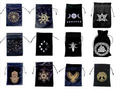 Мішечок чорний з принтом в асортименті 12,5х18 см (Оксамитовий)