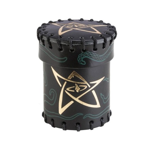 Башти, дайстреї, мішечки, стакани Стакан для кубиків Call of Cthulhu Black & green-golden Leather Dice Cup