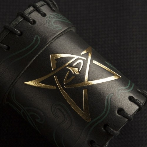 Башти, дайстреї, мішечки, стакани Стакан для кубиків Call of Cthulhu Black & green-golden Leather Dice Cup