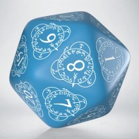 Кубик D20 Level Counter Blue & white Die (1)