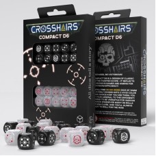 Набор кубиков Crosshairs Compact D6: Black & Pearl Dice Set