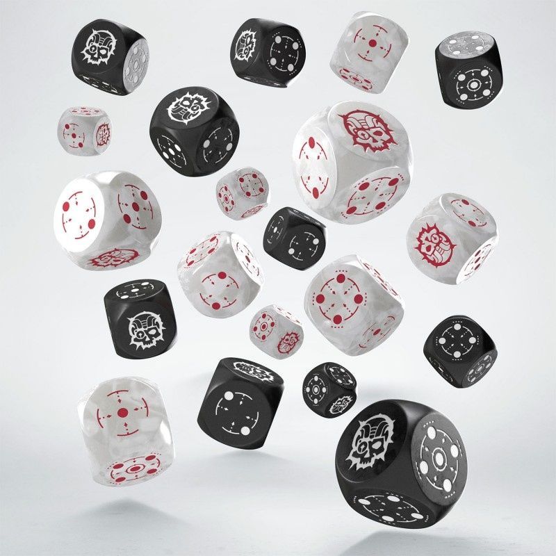 Набор кубиков Crosshairs Compact D6: Black & Pearl Dice Set