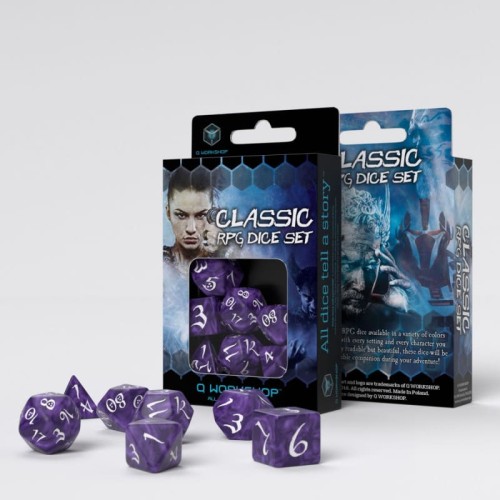 Кубики (дайси) Набір кубиків Classic RPG Lavender & white Dice Set (7)