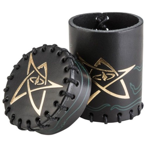 Башти, дайстреї, мішечки, стакани Стакан для кубиків Call of Cthulhu Black & green-golden Leather Dice Cup