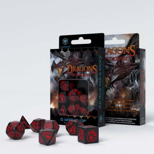 Кубики (дайси) Набір кубиків Dragons Dice Set: Onyx (7)