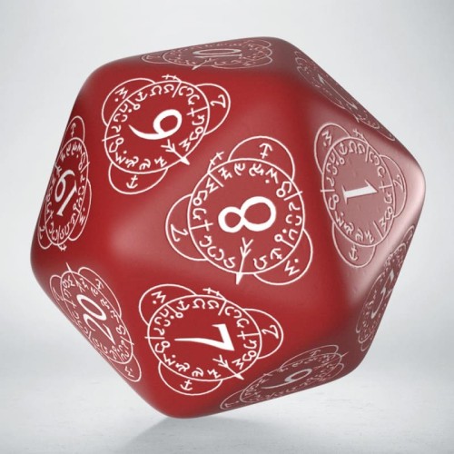 Каунтери Кубик D20 Level Counter Red & white Die (1)