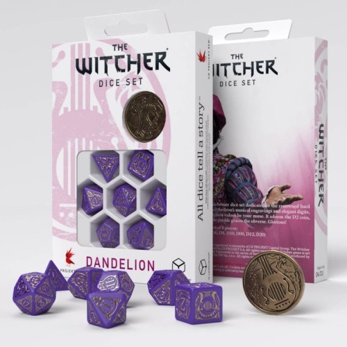 Кубики (дайси) Набір кубиків The Witcher Dice Set. Dandelion - Viscount de Lettenhove Dice Set (7)