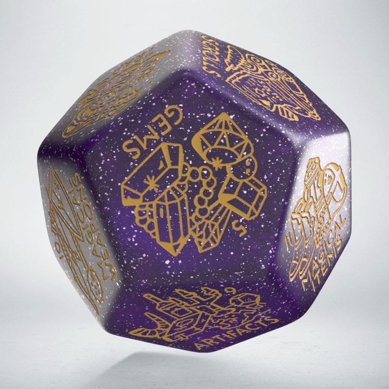 Кубик D12 Treasure Generator Die: Shimmering Purple&Gold (1)