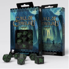 Набір кубиків Call of Cthulhu Black & green Dice Set (7)