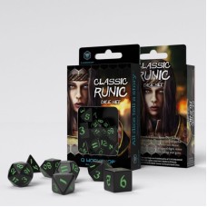 Набір кубиків Classic Runic Black & green Dice Set (7)