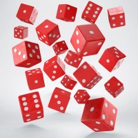 Набір кубиків Full Pack of D6s: Red&White