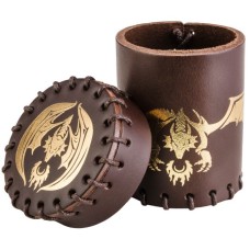 Стакан для кубиків Flying Dragon Brown & golden Leather Dice Cup