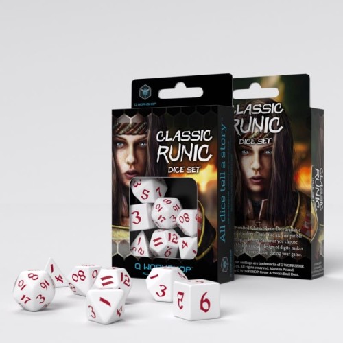 Набор кубиков Classic Runic White & red Dice Set (7)