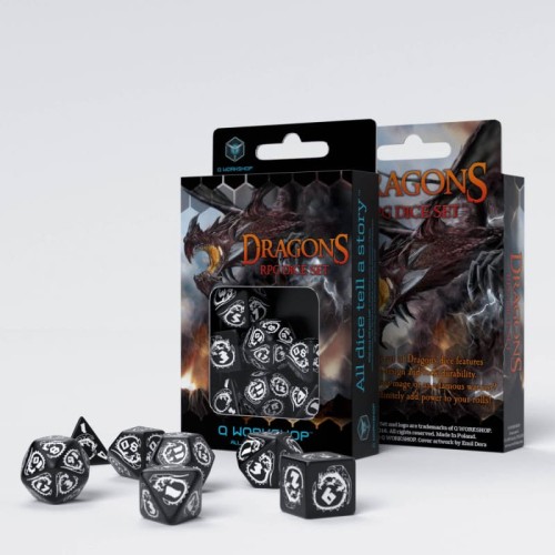 Кубики (дайси) Набір кубиків Dragons Dice Set: Hematite (7)