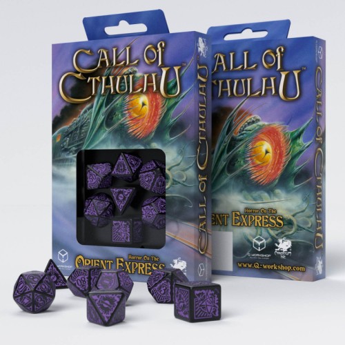 Кубики (дайси) Набір кубиків COC Horror on the Orient Express Black & purple Dice Set (7)