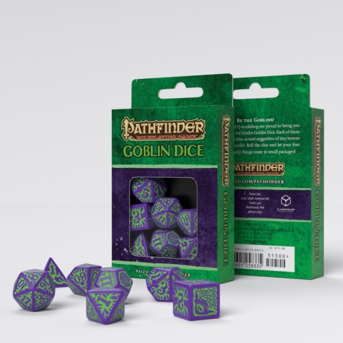 Кубики (дайси) Набір кубиків Pathfinder Goblin Purple & green Dice Set (7)