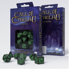 Набір кубиків Call of Cthulhu 7th Edition Black & green Dice Set (7)