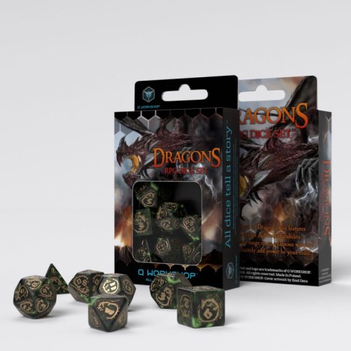 Кубики (дайси) Набір кубиків Dragons Dice Set: Nephrite (7)