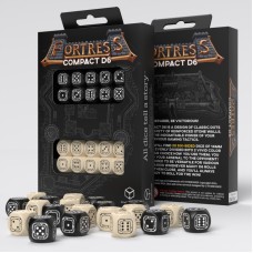 Набір кубиків Fortress Compact Black & Beige D6 Dice (20)