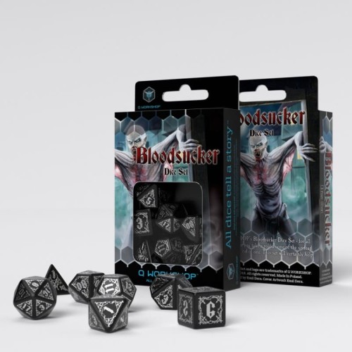 Кубики (дайси) Набір кубиків Bloodsucker Black & silver Dice Set (7)