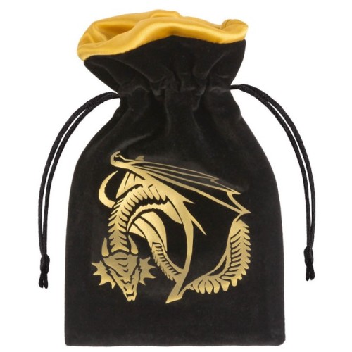 Башти, дайстреї, мішечки, стакани Мішечок Dragon Black & golden Velour Dice Bag