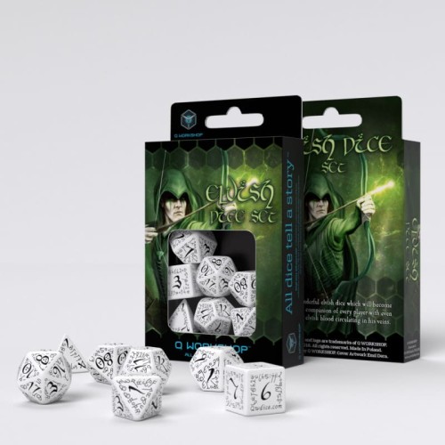 Набор кубиков Elvish White & Black Dice Set (7)
