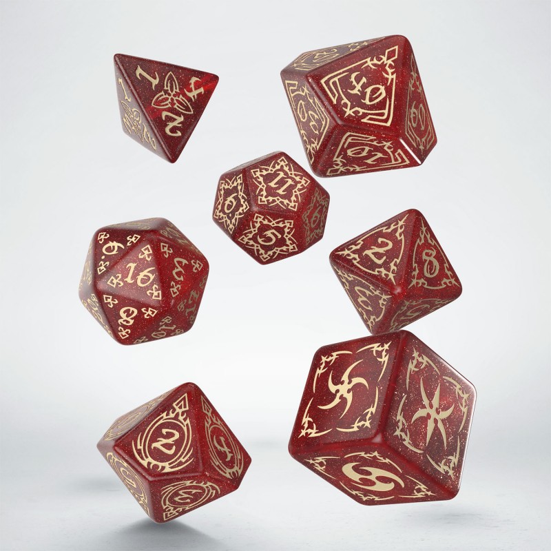 Набор кубиков Tribal Dice Set: Shimmering red & Beige