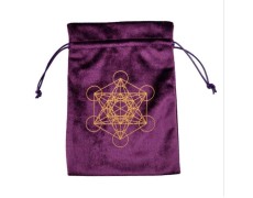 Мешочек бордовый с принтом в ассортименте 12,5х18 см (Бархатный)