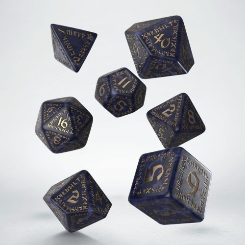 Кубики (дайси) Набір кубиків Runic Mixed-blue & gold Dice Set