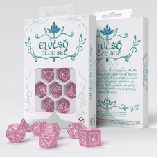 Набір кубиків Elvish Shimmering pink & White Dice Set (7)