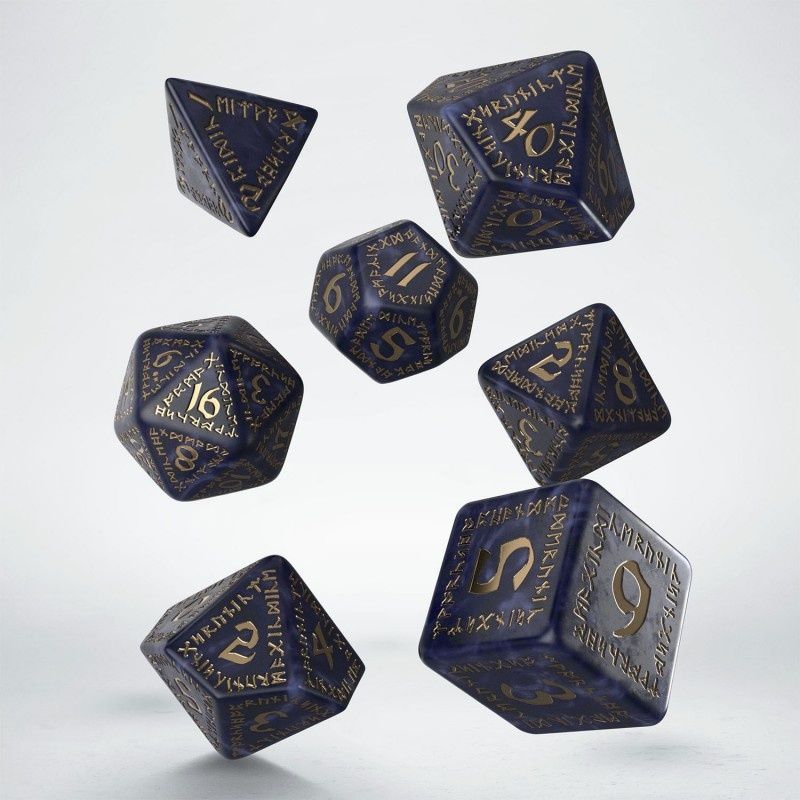 Набор кубиков Runic Mixed-blue & gold Dice Set