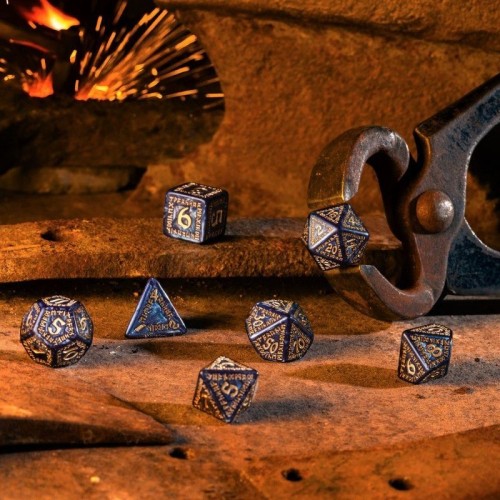 Кубики (дайси) Набір кубиків Runic Mixed-blue & gold Dice Set