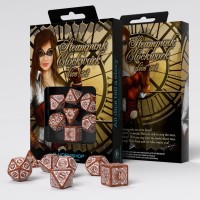 Набор кубиков Steampunk Clockwork Caramel & white Dice Set (7)