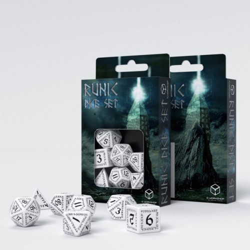 Кубики (дайси) Набір кубиків Runic White & black Dice Set (7)