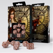 Набір кубиків Steampunk Clockwork Caramel & white Dice Set (7)