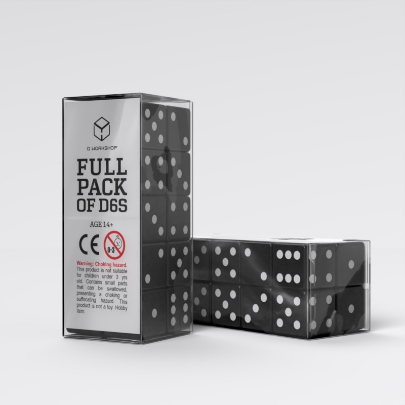 Набор кубиков Full Pack of D6s: Black&White