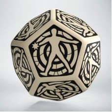 Кубик D12 Hit Location Beige & black die