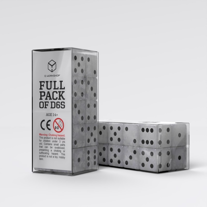 Набор кубиков Full Pack of D6s: Pearl&Black