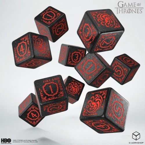 Кубики (дайсы) Набор кубиков Game of Thrones. Targaryen 10xD6 Dice Set