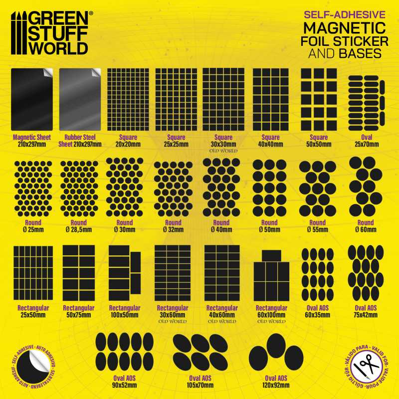 Самоклеючі магнітні диски Green Stuff Worls Magnetic Precut Sizes - Adhesive Round 40mm