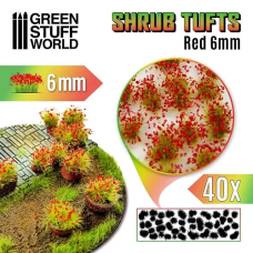 Shrubs Tufts 6 mm - Red Flowers (Трава штучна пучки червоні)