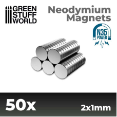 Неодимовые магниты GSW 2×1 мл – набор из 50 шт. (N35)