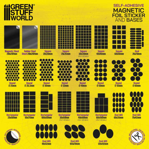 Гнучкі магніти Green Stuff World Magnetic Precut Sizes – Adhesive Squares 40x40mm