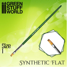 Пензель GSW Flat Synthetic Brush – size #1 – GREEN SERIE