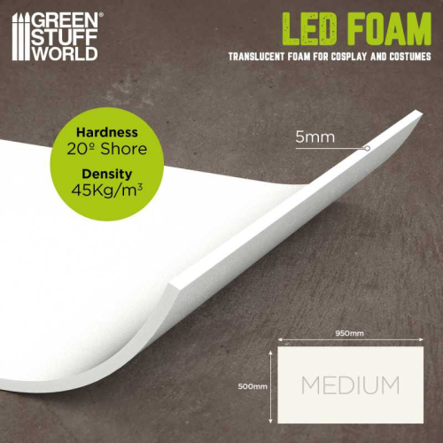 Матеріал для косплею GSW Foam Medium (500mm x 960mm) White