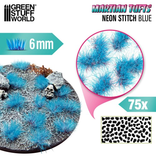 Пучки трави Tufts 6mm - NEON STITCH BLUE