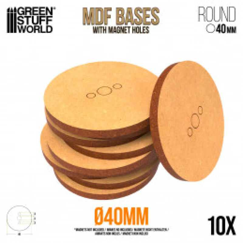 База для мініатюр GSW кругла 40mm - 10шт (товщина 3мм)